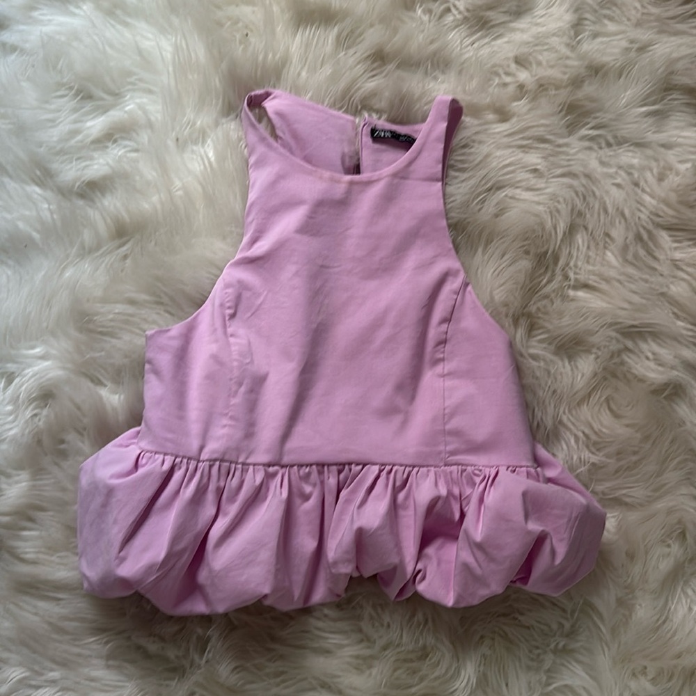 Zara Pink Ruffle / Balloon Top